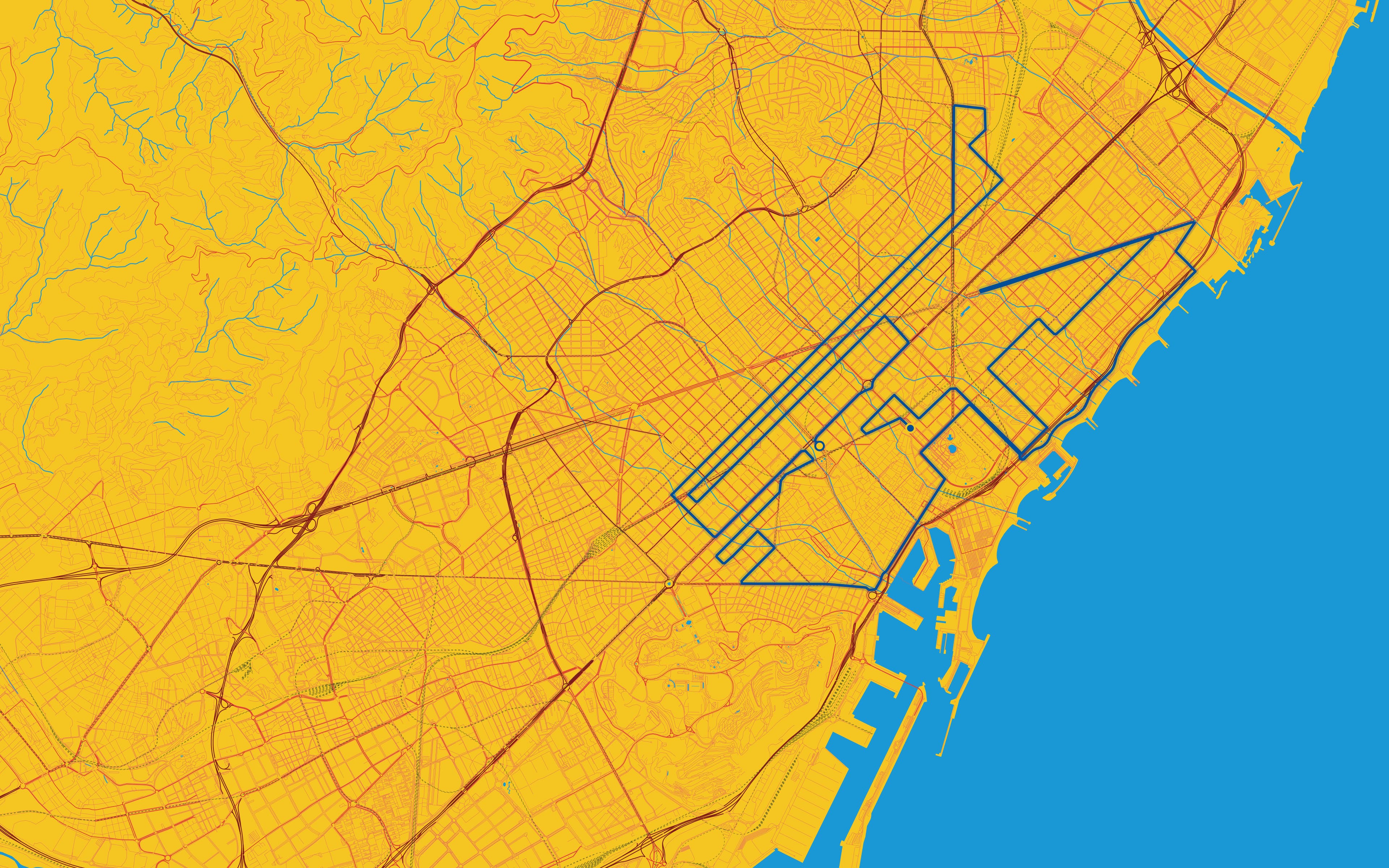 Barcelona Marathon. — marathon route map poster