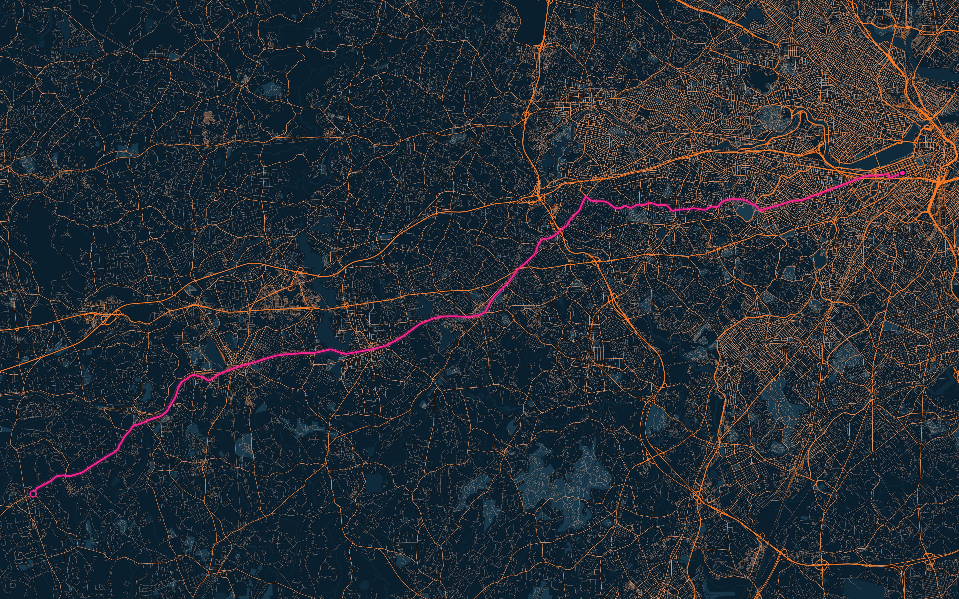 Boston Marathon. — marathon route map poster