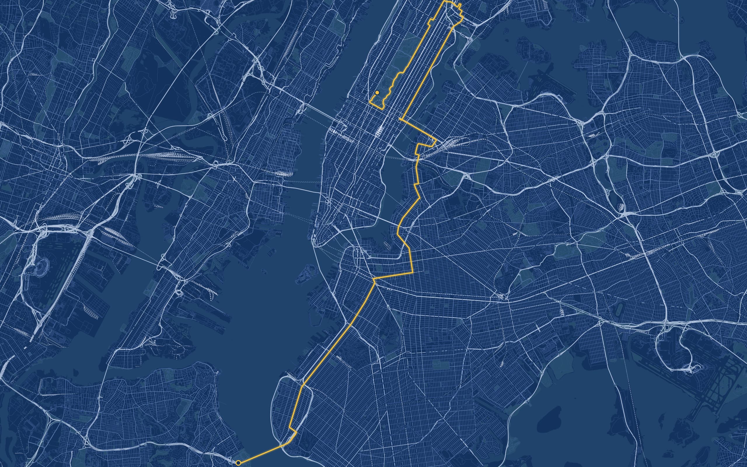 New York Marathon — Blueprint palette poster