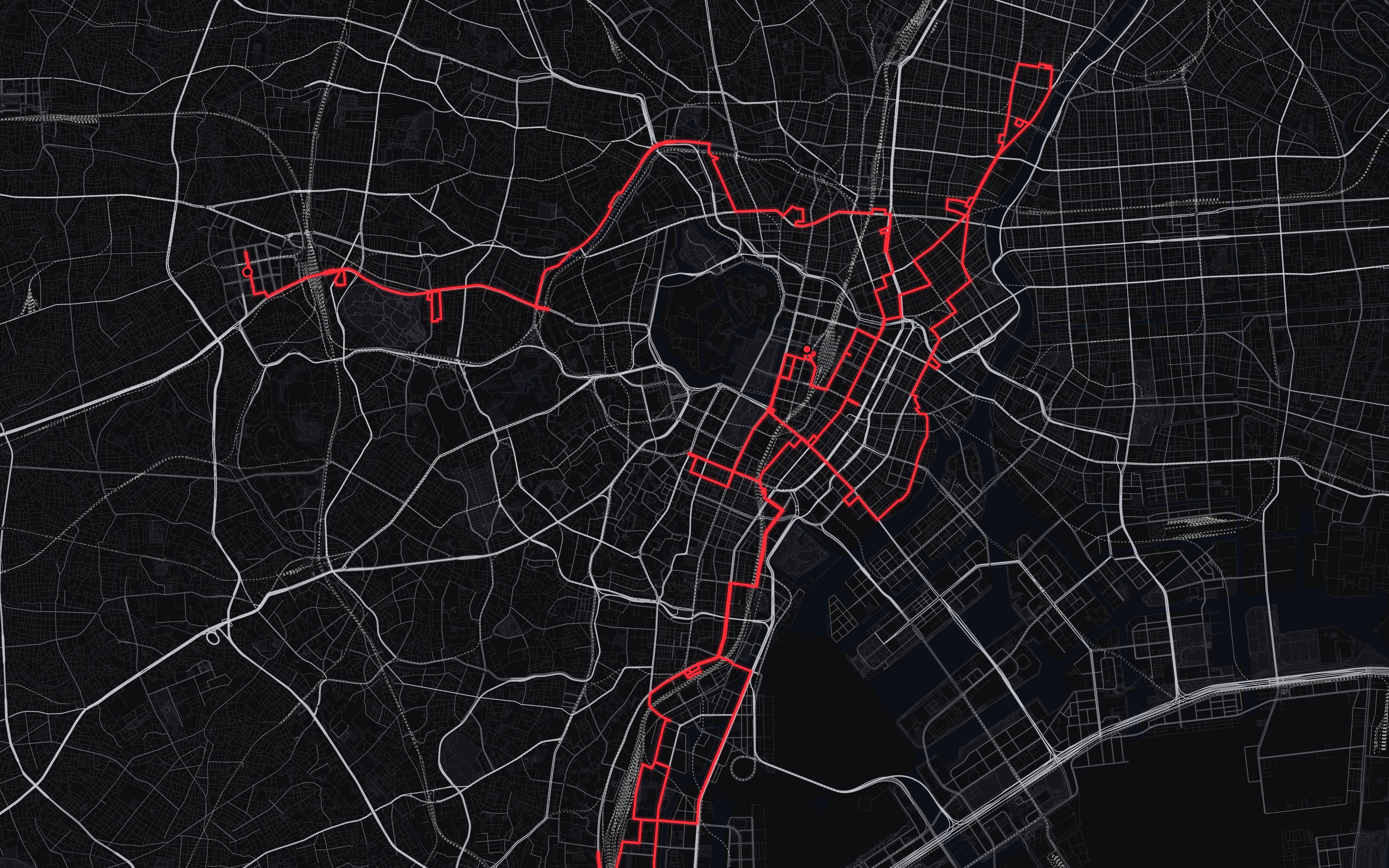 Tokyo Marathon. — marathon route map poster