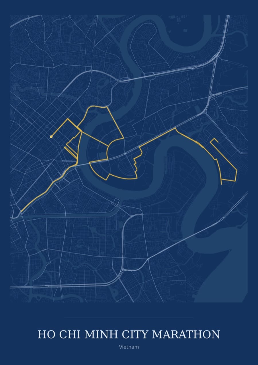 Ho Chi Minh City Marathon — Blueprint · Full map palette poster