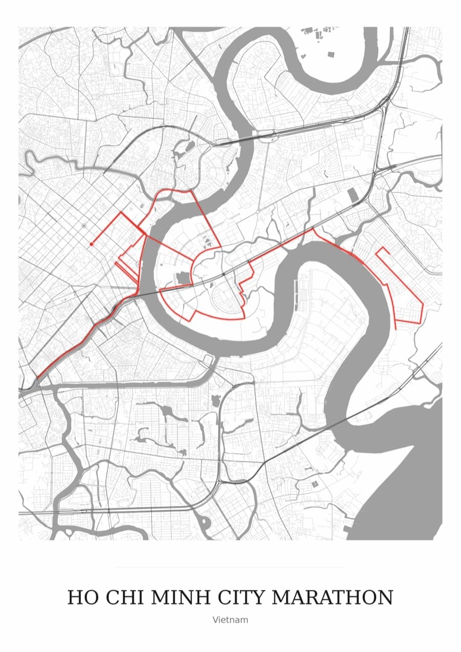 Ho Chi Minh City Marathon — Mono · Full map palette poster