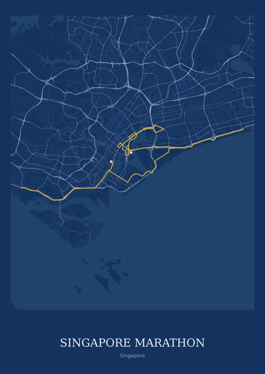 Singapore Marathon — Blueprint · Full map palette poster