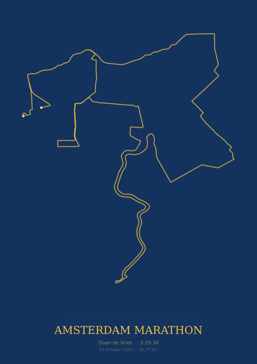 Amsterdam Marathon — Blueprint · Route study palette poster