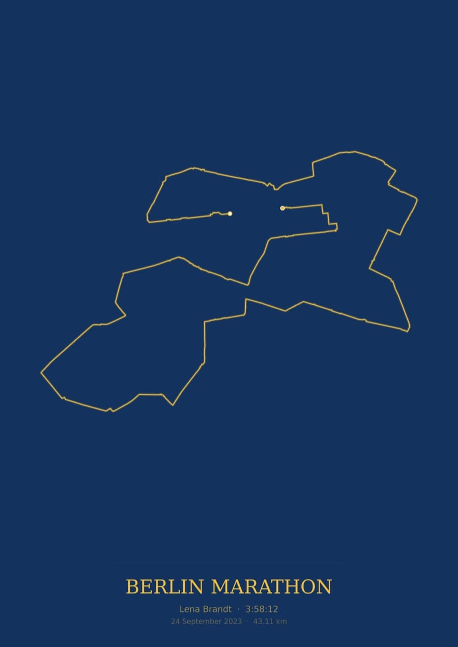 Berlin Marathon — Blueprint · Route study palette poster