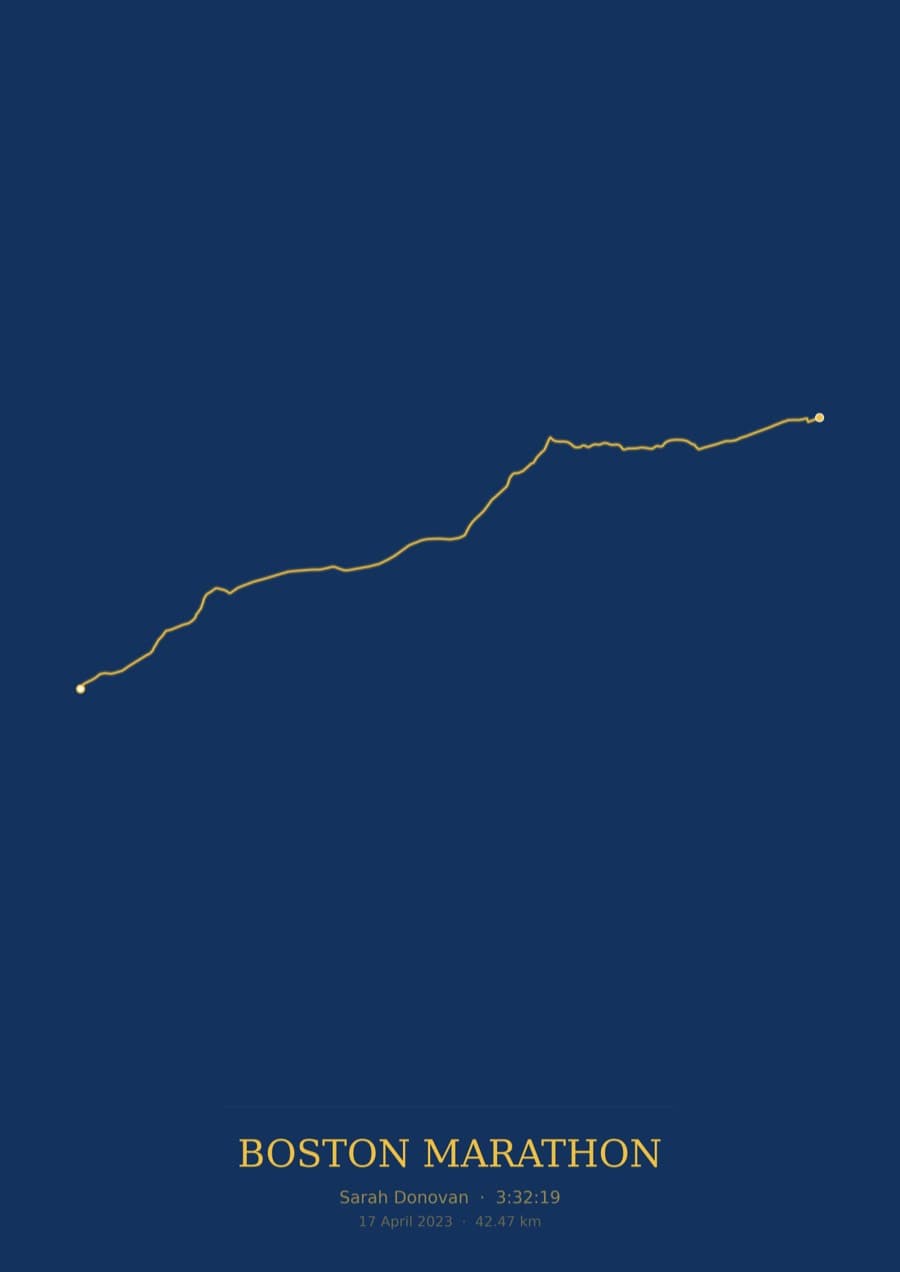 Boston Marathon — Blueprint · Route study palette poster