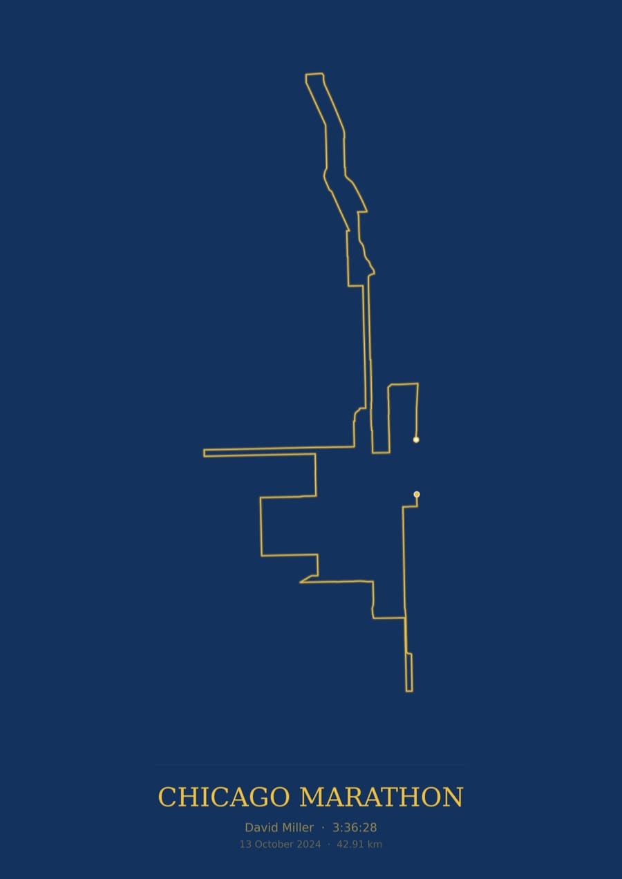 Chicago Marathon — Blueprint · Route study palette poster