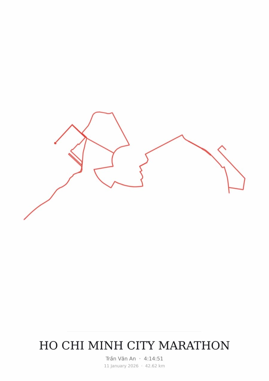 Ho Chi Minh City Marathon — Mono · Route study palette poster
