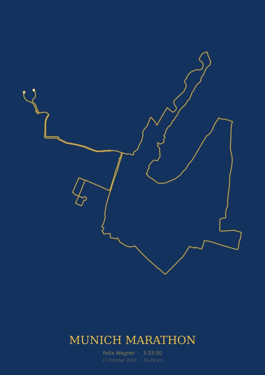 Munich Marathon — Blueprint · Route study palette poster