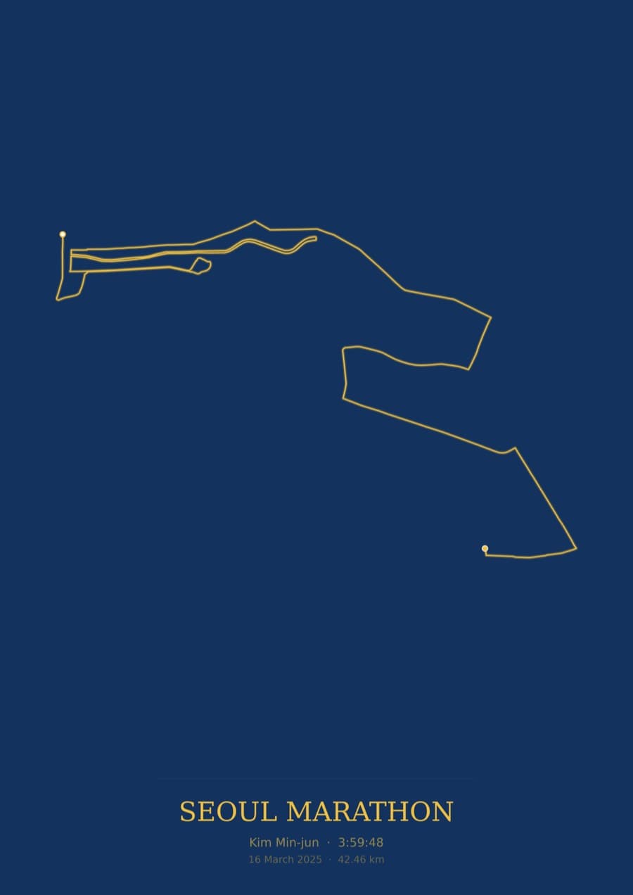 Seoul Marathon — Blueprint · Route study palette poster