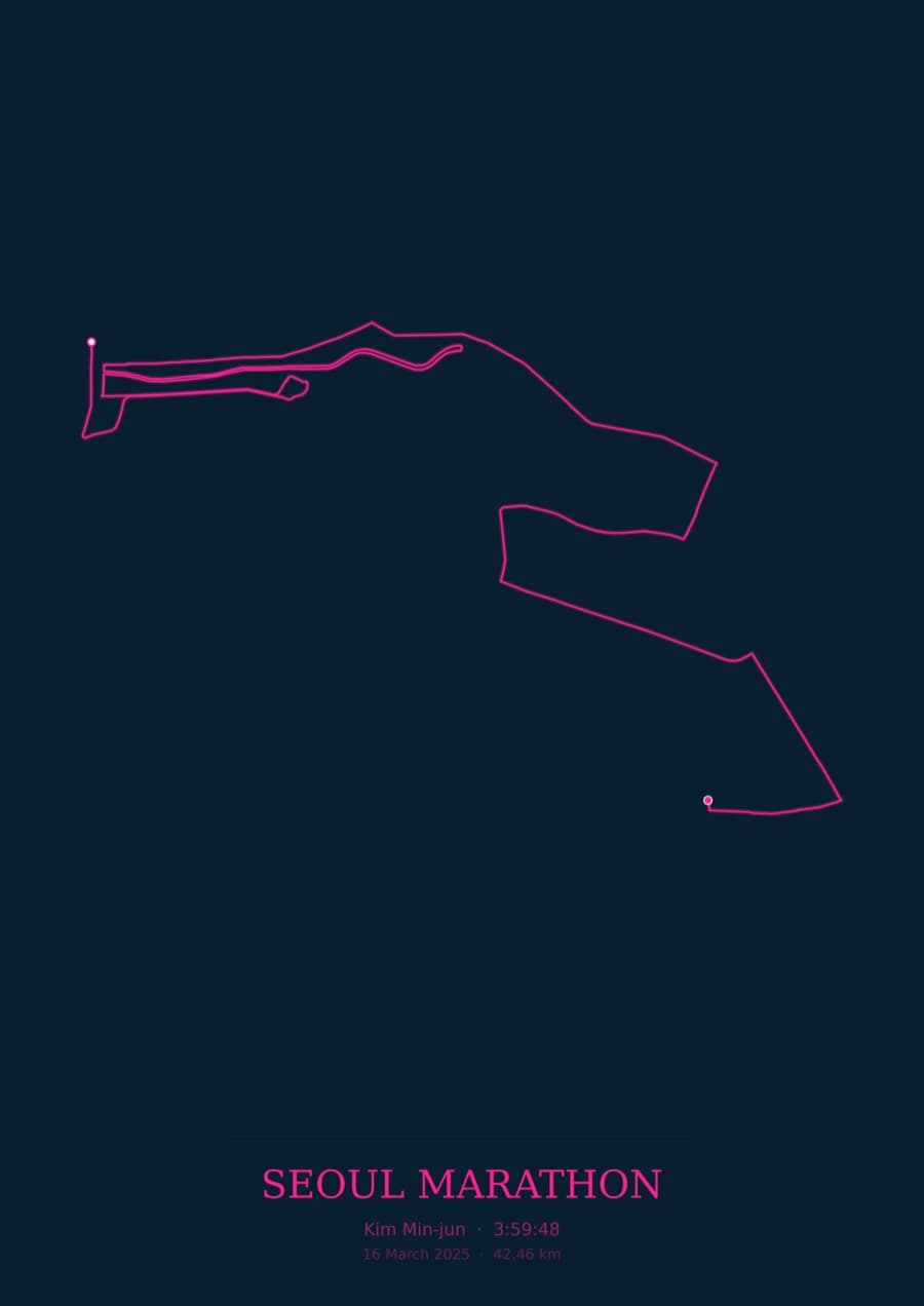 Seoul Marathon — City Runner 2049 · Route study palette poster