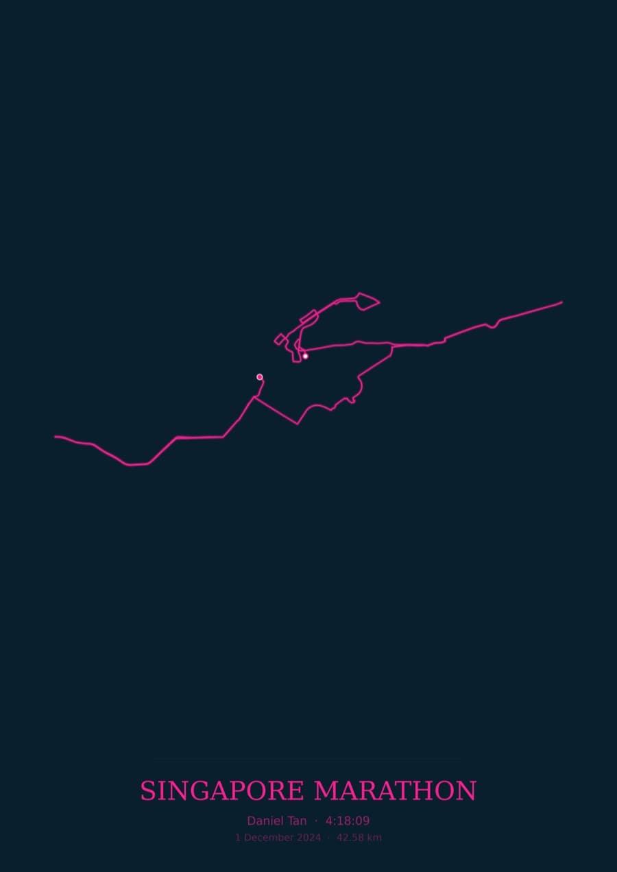 Singapore Marathon — City Runner 2049 · Route study palette poster