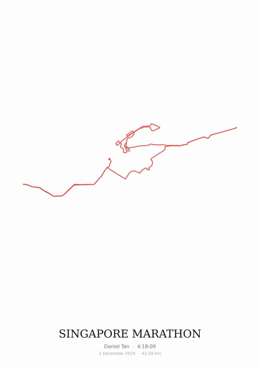 Singapore Marathon — Mono · Route study palette poster