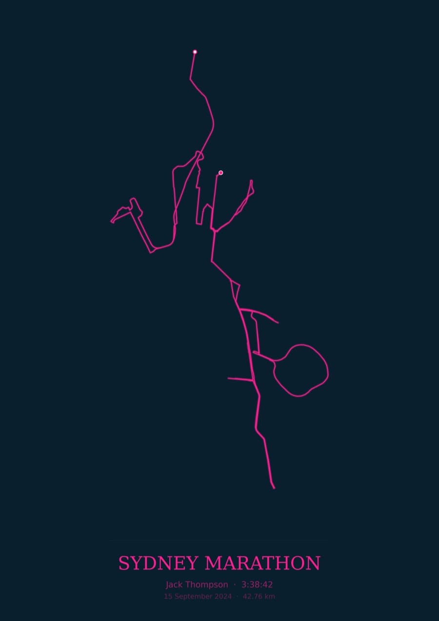 Sydney Marathon — City Runner 2049 · Route study palette poster