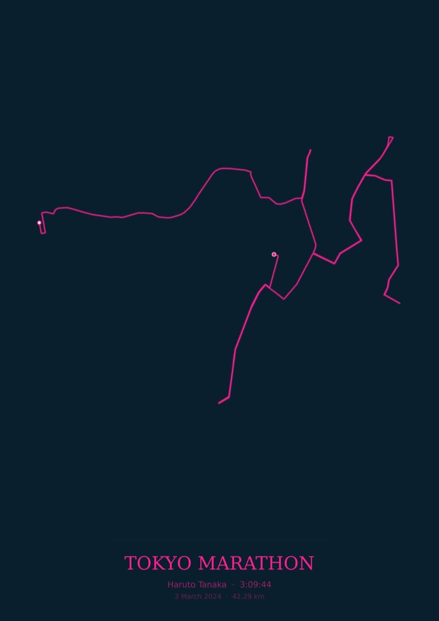 Tokyo Marathon — City Runner 2049 · Route study palette poster